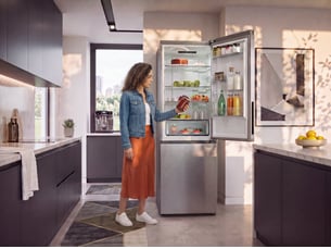 Refrigerateur combiné (congél en bas) froid Ventilé (no frost): sans givre CANDY CNCQ2T618DX - largeur 59.5 cm x hauteur 185 cm