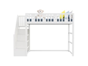 Lit mezzanine 90x200 cm HAVRYA   coloris blanc