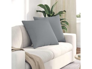 Lot de 2 coussins de canapé, coussins décoratifs tissu gris clair 80 x 80 cm cf58852