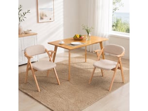 Chaises pliantes lot de 2 avec accoudoirs - assise rembourrée, bois de hêtre et lin - kaki