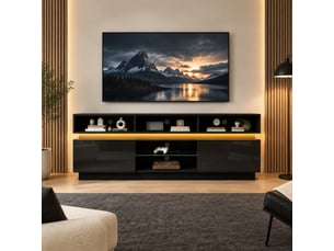 Meuble tv coloris noir 160 cm LPOSPI