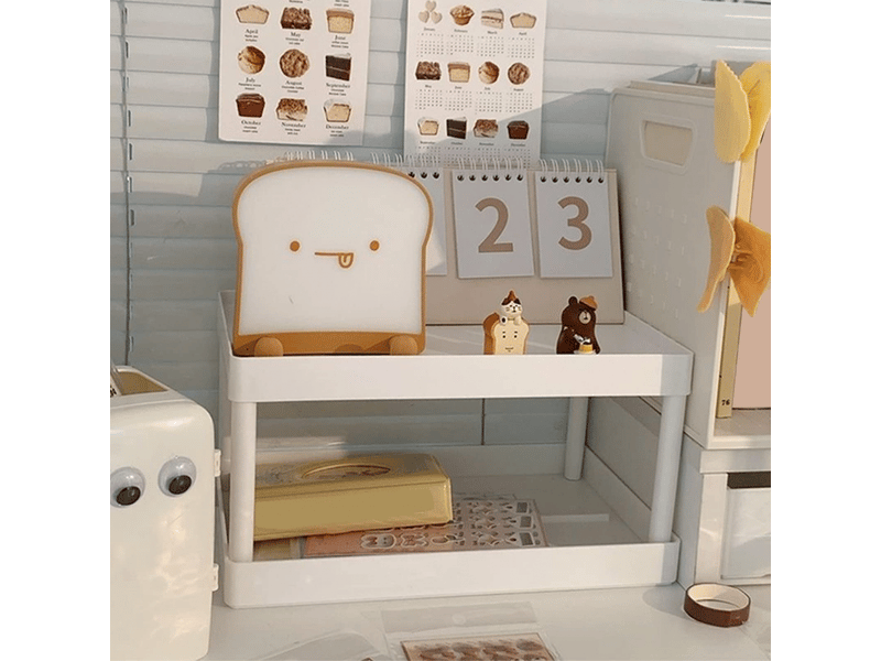 Présentoir de maquillage à 2 niveaux pour chambre, bureau, dortoirs étudiants, support de rangement pour débris de bureau, petit  - Conforama D