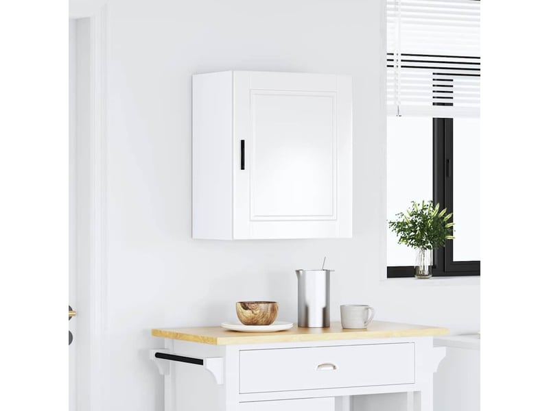  Armoire murale de cuisine porto blanc brillant bois ingénierie shl8941  - Conforama C