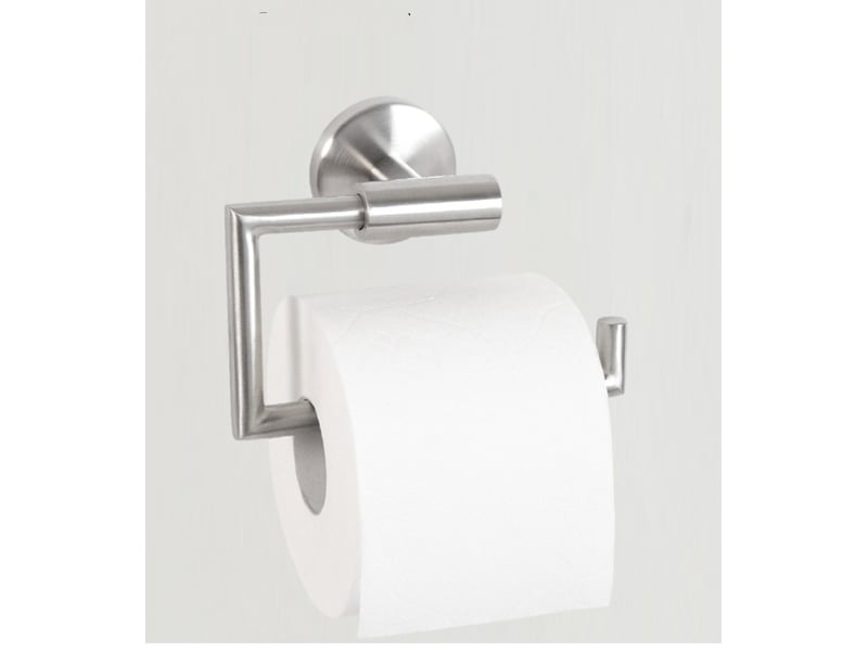  Porte rouleau papier wc design en inox sans couvercle 15 x 10,5 x 6,5 cm argentée  - Conforama C
