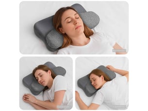 Oreiller, coussin cervical gris mousse à mémoire de forme 58 x 36 x 13 cm cf51355