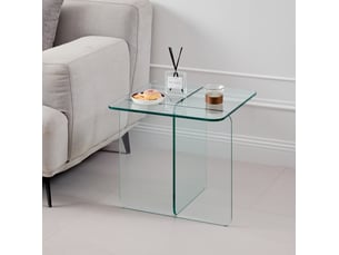 Table basse carré(e) coloris transparent LPOSPI - 45 cmx45 cm