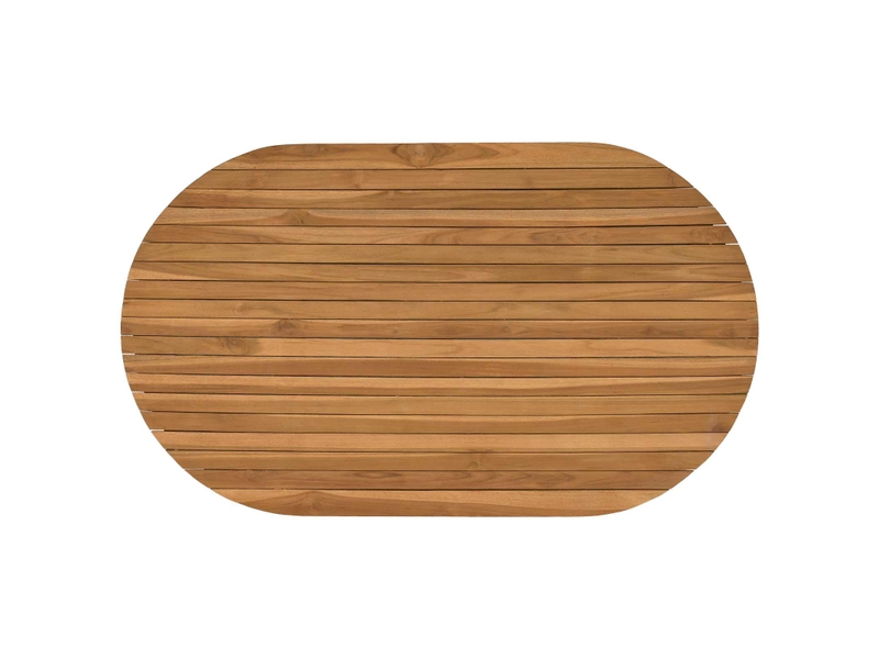 Vidaxl plateau de table 120 x 70 x 3,5 cm ovale bois de teck massif - Conforama D