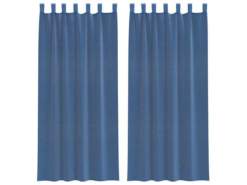  Lot de 2 voilages à œillets, voilages à anneaux bleu royal 140 x 225 cm cf48959  - Conforama A