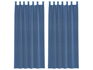 Lot de 2 voilages à œillets, voilages à anneaux bleu royal 140 x 225 cm cf48959