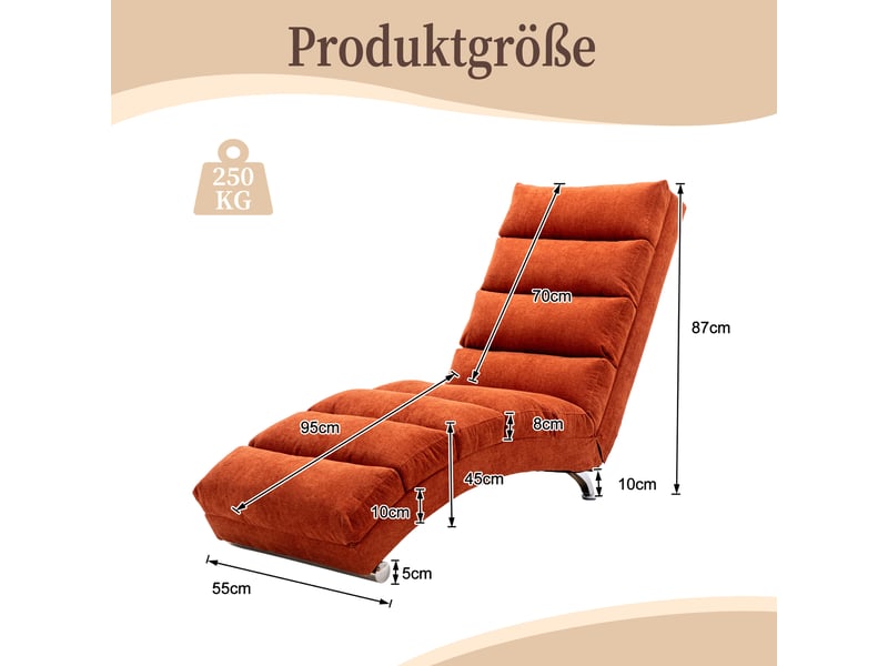  Fauteuil relax électrique lin orange fauteuil relax orange - Conforama C