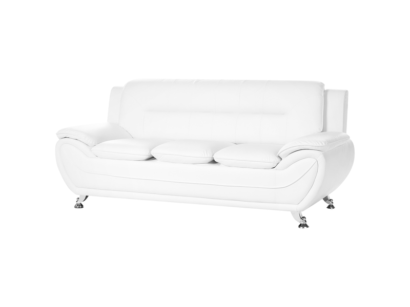  Ensemble de salon 6 places leira cuir pu blanc  - Conforama E
