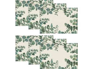 Lot de 6 sets de table d'été en eucalyptus - décoration de table de cuisine - décoration intérieure - vacances- 30 x 45 cm