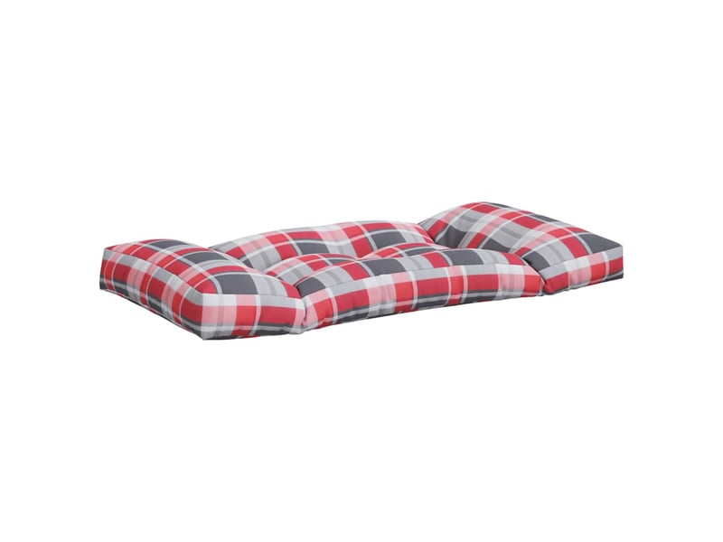  Lot de 2 coussins de palette, coussins de canapé carreaux rouges tissu cf59469  - Conforama E