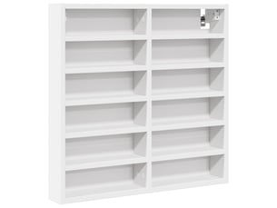 Armoire à vitrine, étagère murale blanc 60x8,5x58 cm bois d'ingénierie cf40933