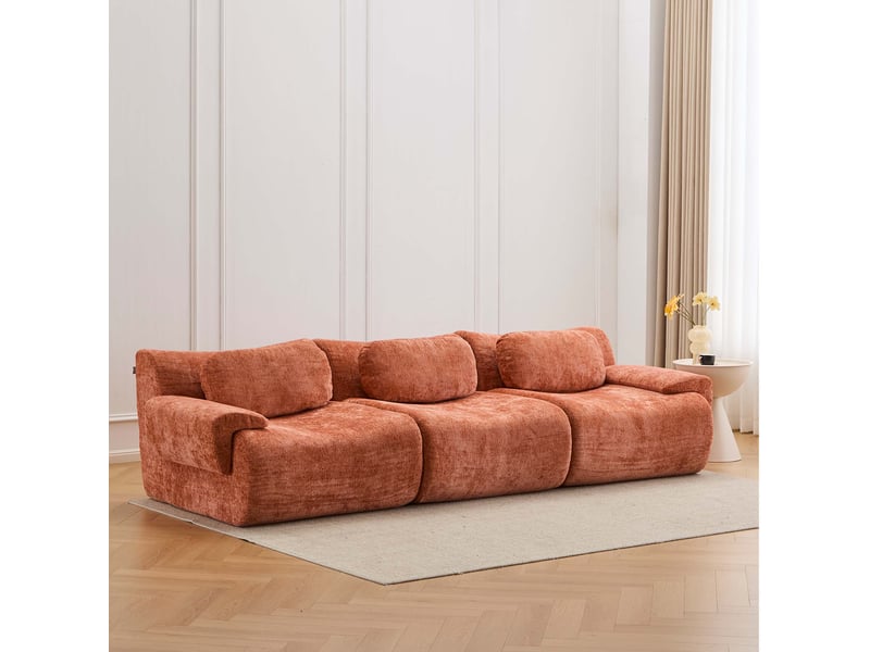 Canapé 3 places compressé au design ondulé, style moderne - Conforama D
