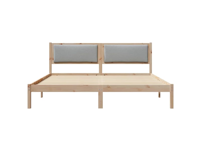  Lit double- lit adulte -  cadre de lit gris clair 200 x 200 cm pin massif  - Conforama D