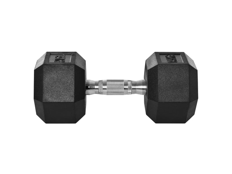  Haltère hexagonal 15 kg 15,5x15,5x33,6 cm anti-roulement métal noir  - Conforama A