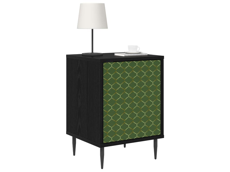  Table de chevet - cabinet de chevet - table de nuit geleen chêne noir 36 x 33 x 51 cm  - Conforama B