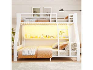 Lit superposé 90x200 cm <strong>MODERNLUXE</strong> <strong></strong> coloris blanc