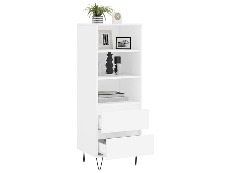  Buffet haut - bahut - meuble de rangement blanc 40x36x110 cm bois d'ingénierie  - Conforama D