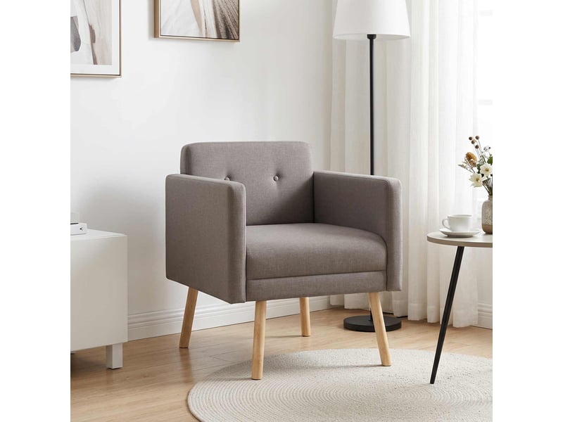  Vidaxl fauteuil d'appoint taupe tissu  - Conforama B