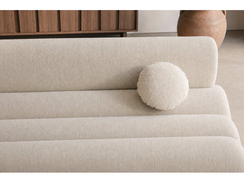  Bordilla - canapé droit convertible tissu chenille 3 places beige  - Conforama E