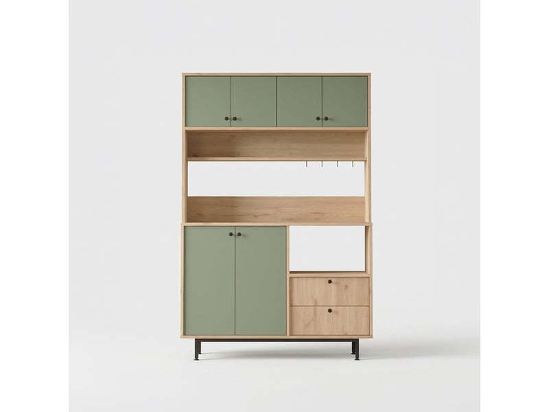  Buffet de rangement multiusage avec étagères et tiroirs zarethil  - Conforama A