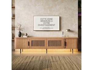 Meuble tv coloris naturel 180 cm <strong></strong>  <strong></strong>