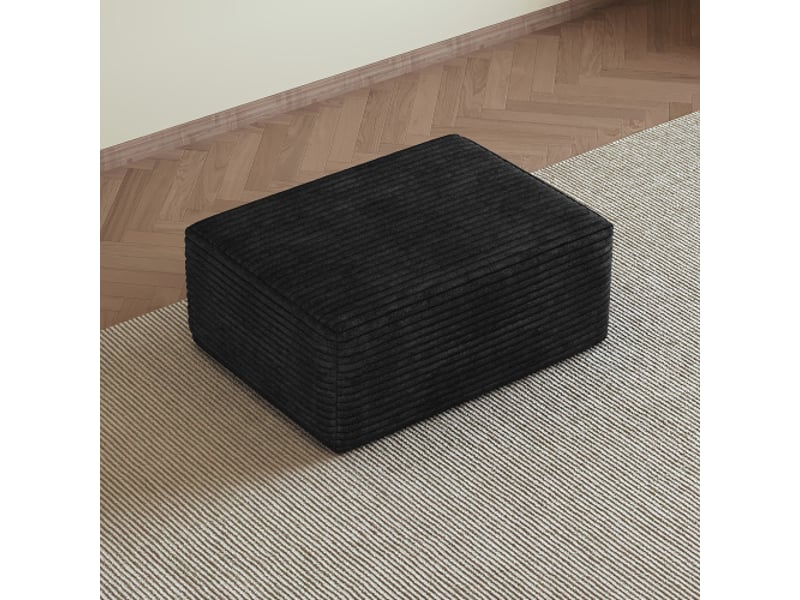  Pouf noir y165 – ottoman design moderne, siège confortable, déco chic  - Conforama D