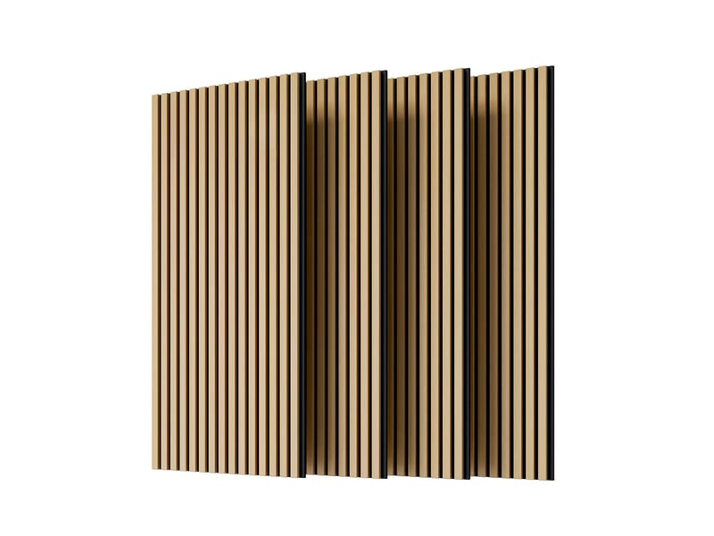  Panneaux muraux acoustiques 115 x 60 cm blanc chêne, mdf et polyester, lot de 4 pour murs et plafonds  - Conforama A