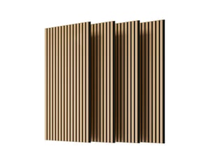 Panneaux muraux acoustiques 115 x 60 cm blanc chêne, mdf et polyester, lot de 4 pour murs et plafonds