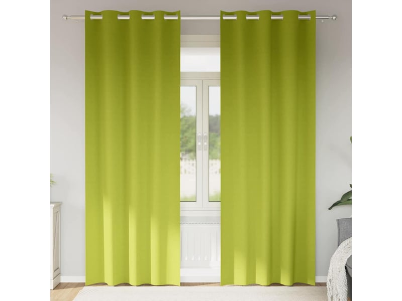 Lot de 2 rideaux occultants, rideaux black-out avec anneaux vert 260 x 140 cm cf44817 - Conforama B