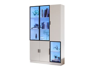 Vitrine coloris blanc 5 étagère(s) <strong>DESMIU</strong> <strong></strong> - 120 cmx200 cm
