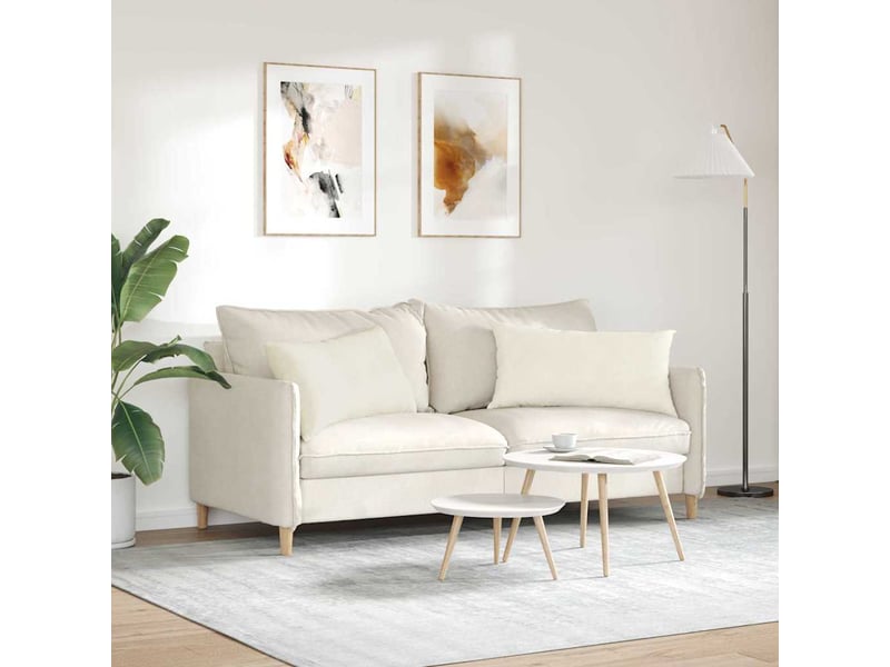  Lot de 2 coussins de canapé, coussins décoratifs crème 80 x 40 cm cf59055  - Conforama D