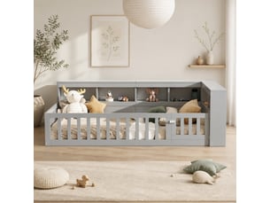 Lit banquette 90x200 cm <strong>STILVORA</strong>  <strong></strong> coloris gris