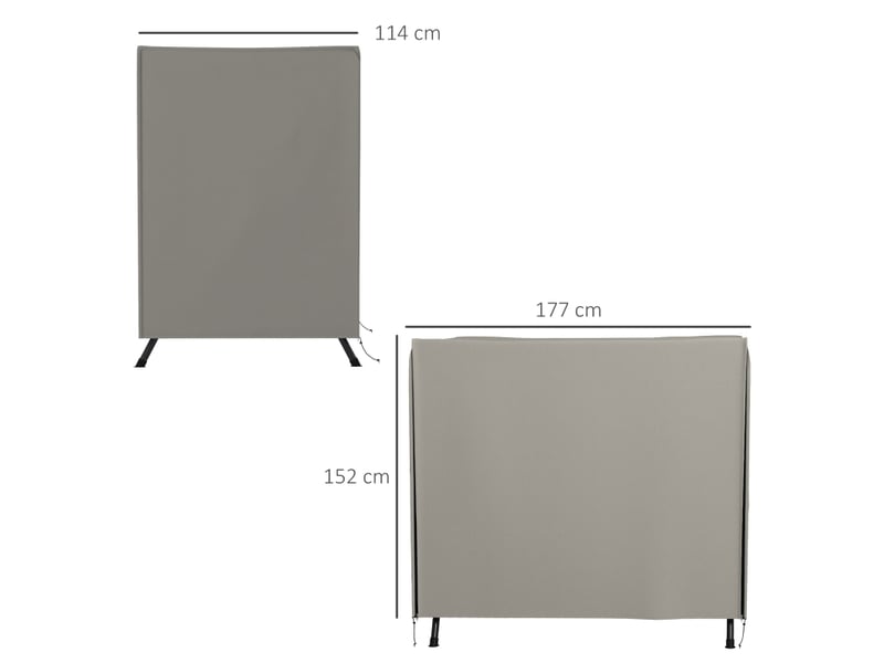  Housse de protection pour balancelle de jardin 177x114x152 cm imperméable protection solaire gris  - Conforama E