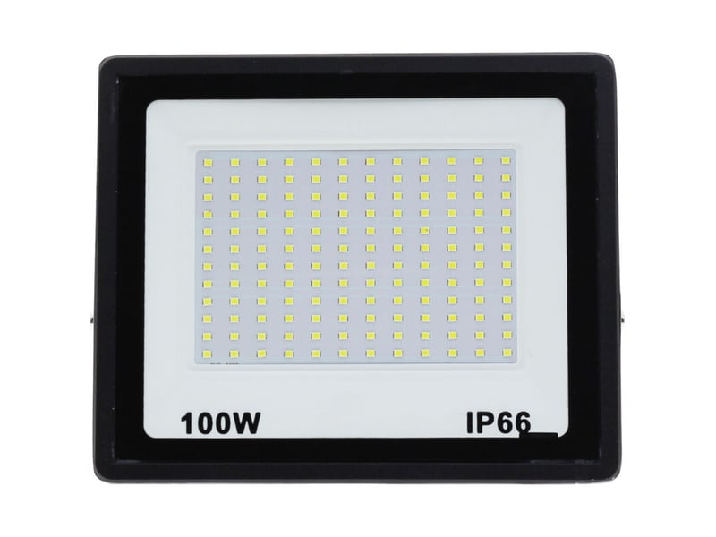  Projecteur led extérieur 100w, lumière blanche froide 10000lm 6500k, étanche ip66, 144 led, garage - rwprojecteur seul  - Conforama A
