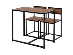Ensemble table et chaises 90x47x76 cm design industriel mdf naturel