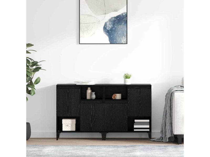  Buffet - bahut - meuble de rangements 2 pc chêne noir 60 x 35 x 70 cm bois d'ingénierie  - Conforama B