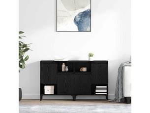 Buffet - bahut - meuble de rangements 2 pc chêne noir 60 x 35 x 70 cm bois d'ingénierie