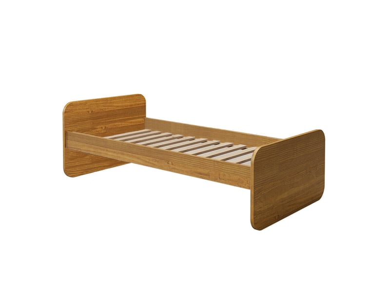 Lit 1 place 90x190 cm lupin noisette Lupin - Conforama A