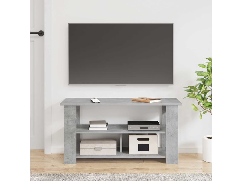  Meuble tv - support de télévision gris béton 100 x 40 x 50 cm  - Conforama D