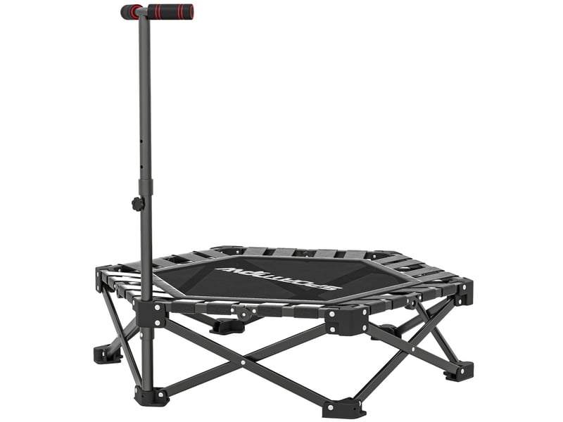 Trampoline fitness pliable 104 x 104 cm – noir – poignée en t réglable, charge maximale 120 kg - Conforama A