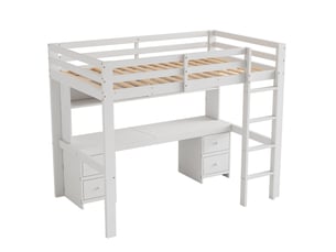 Lit mezzanine 90x200 cm BIQZUYA   coloris blanc