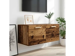 Meuble mural, étagère murale, armoire de rangement montage mural bois ancien 80 x 36,5 x 35 cm cf43354