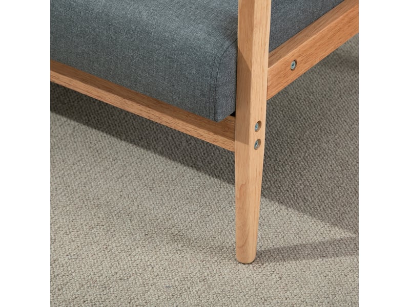  Canapé 2 places scandinave 115x66,5x73 cm lin gris foncé  - Conforama D