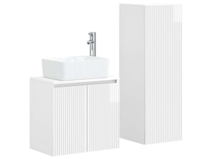 Ensemble de mobilier de salle de bain 2 pc blanc brillant cf64010