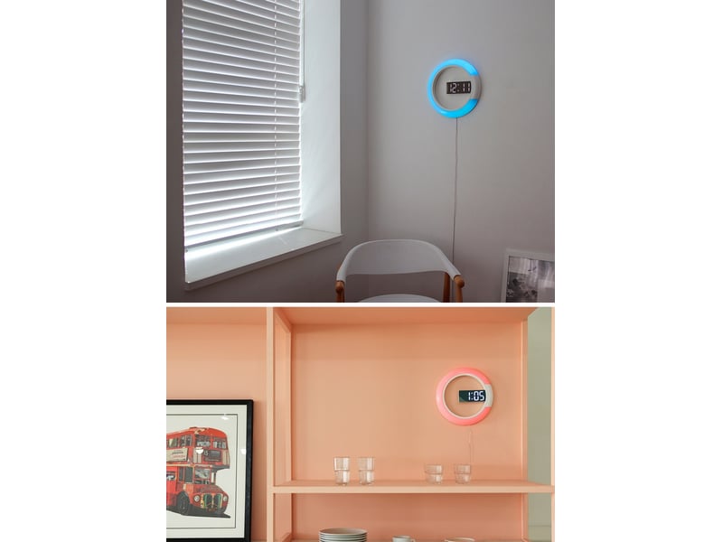  Horloge murale numérique led avec télécommande – alimentée par usb, blanc  - Conforama D