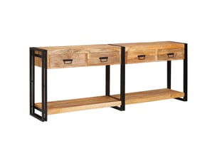 Lot de 2 tables console, console d'entrée, meuble console marron 200 x 33 x 75 cm cf37001