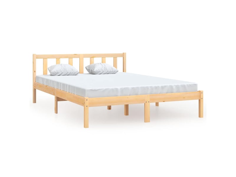  Lit double- lit adulte -  cadre de lit sans matelas bois massif 140x200 cm  - Conforama A